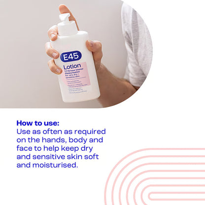 E45 Lotion 24HR Moisturisation for Very Dry & Sensitive Skin 500ml - Khayest