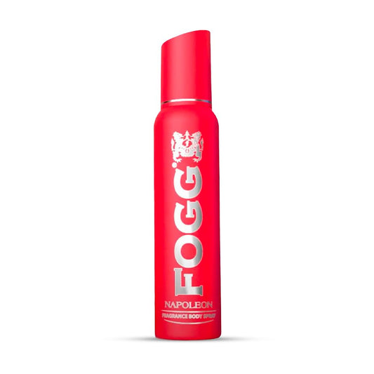 Fogg Napoleon Fragrance Body Spray for Men 120ml red bottle on white background