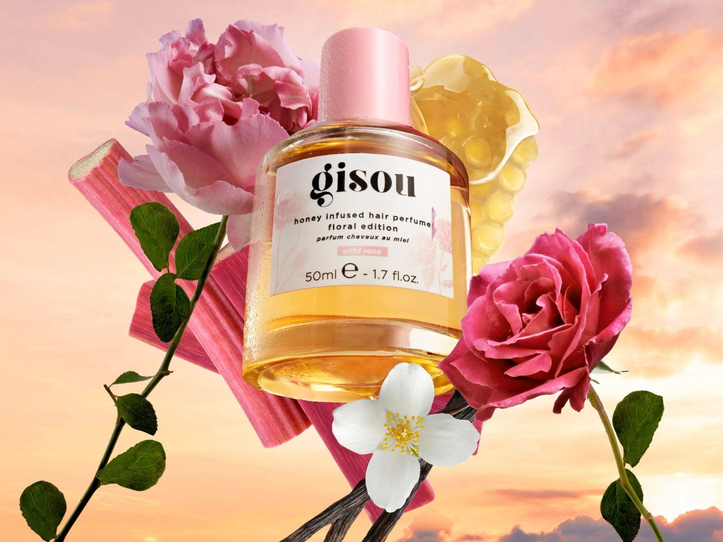 Gisou Honey Infused Hair Perfume Floral Edition Wild Rose 50ml - Khayest