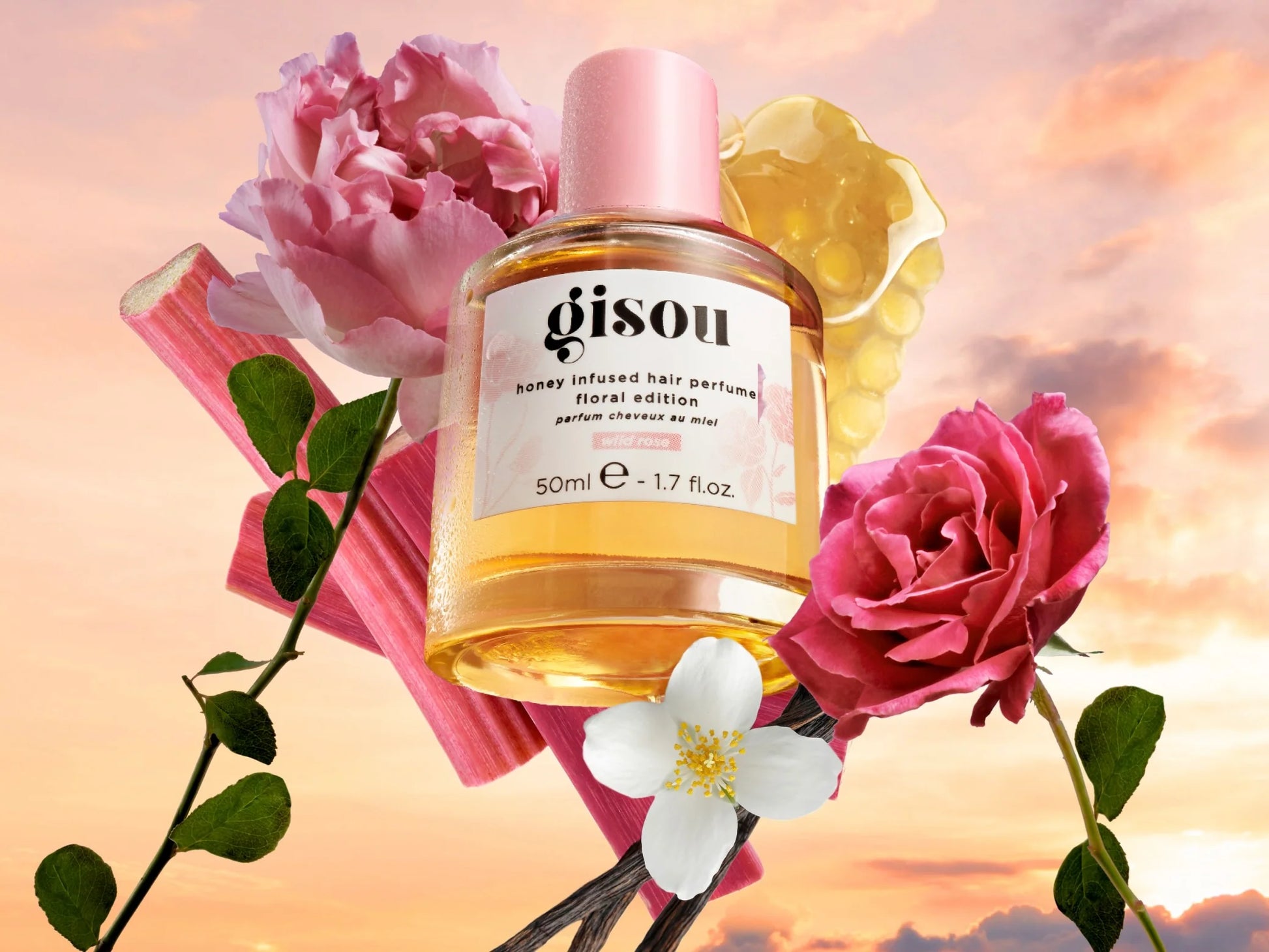 Gisou Honey Infused Hair Perfume Floral Edition Wild Rose 50ml - Khayest