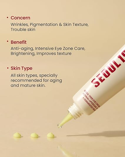 SEOUL 1988 Eye Cream improves wrinkles and pigmentation, contains liposome technology and can be used for intensive wrinkle care.

