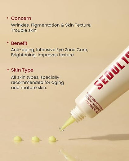 SEOUL 1988 Eye Cream improves wrinkles and pigmentation, contains liposome technology and can be used for intensive wrinkle care.

