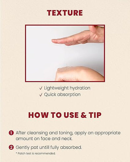 Instructions on how to use KSECRET SEOUL 1988 Snail Mucin Essence, emphasizing its lightweight hydration and quick absorption for optimal skincare routine integration.

