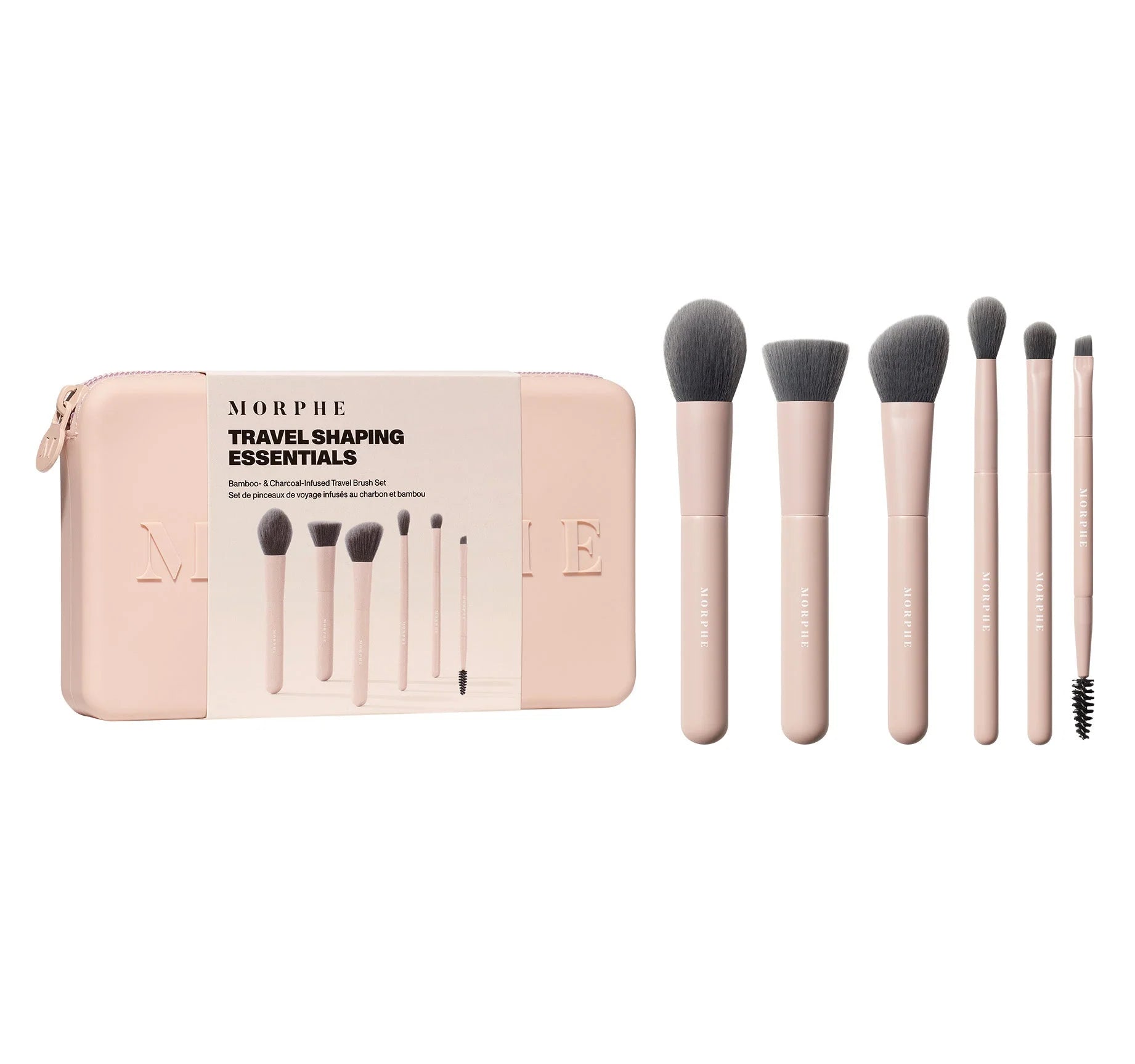 Morphe Travel Shaping Essentials Bamboo & Charcoal Infused Travel Brush Set - Khayest