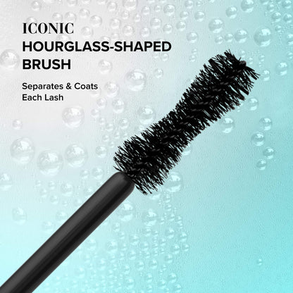"Maybelline Mascara iconic hourglass-shaped brush that separates and coats each lash individually"