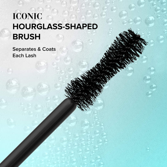 "Maybelline Mascara iconic hourglass-shaped brush that separates and coats each lash individually"