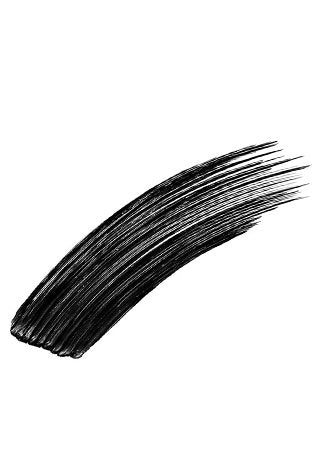 A rich, black swatch of the Maybelline Mascara Lash Sensational Firework, showing its smooth texture and deep pigment.