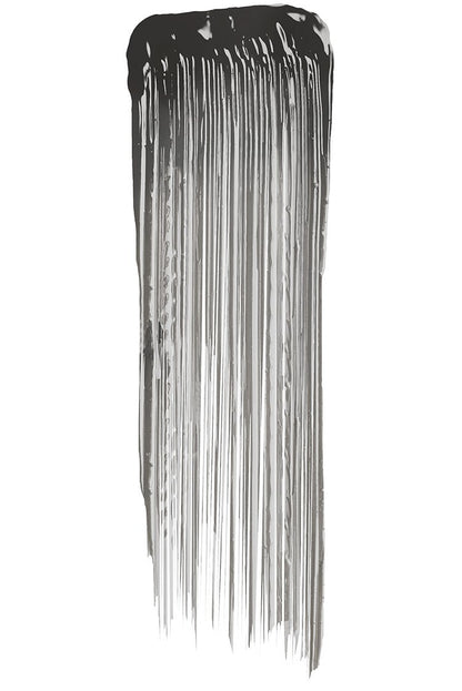 "Texture swatch of Maybelline Mascara Sky High formula showing smooth black fiber-rich consistency"