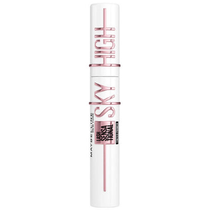 "Maybelline Mascara Sky High Lash Sensational with dual-ended tinted base in white packaging with pink logo"