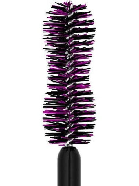 A close-up image of the double-curved lifting brush for the Maybelline Mascara The Falsies Lash Lift, showing its unique bristles.