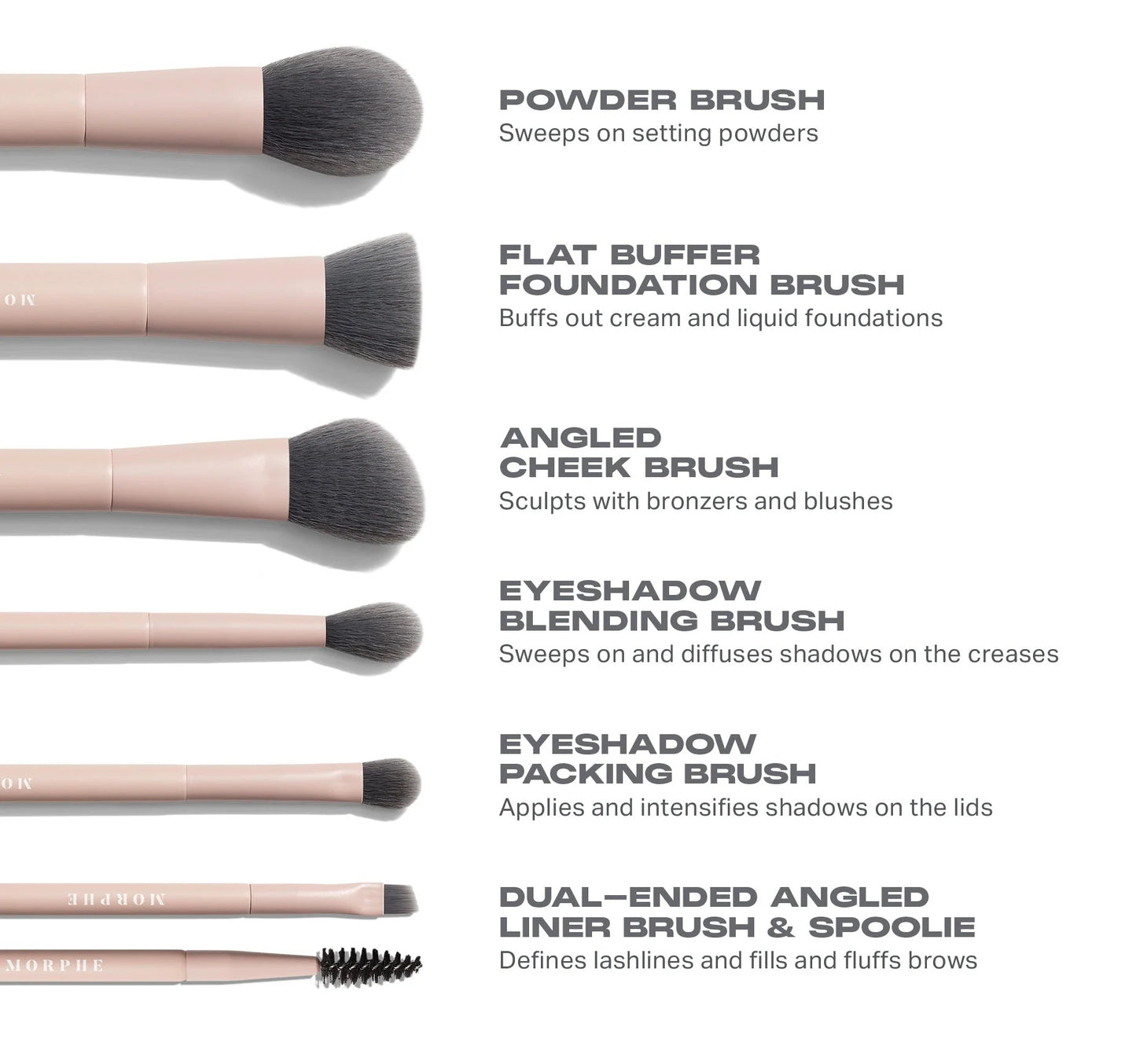Morphe Travel Shaping Essentials Bamboo & Charcoal Infused Travel Brush Set - Khayest