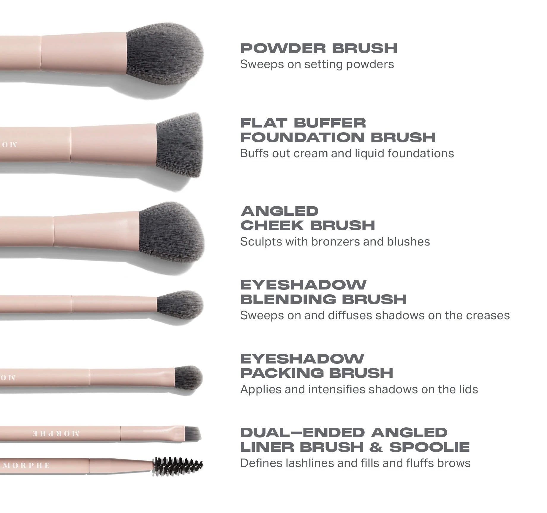 Morphe Travel Shaping Essentials Bamboo & Charcoal Infused Travel Brush Set - Khayest