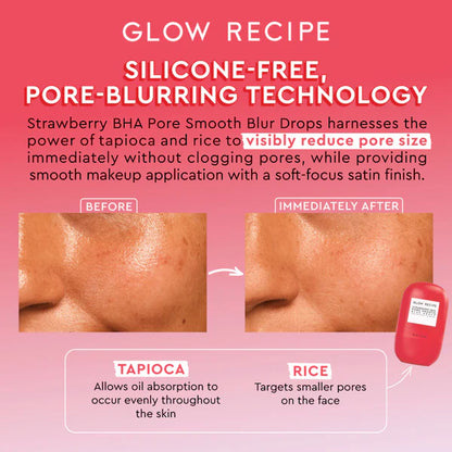 Glow Recipe Strawberry BHA Pore Smooth Blur Drops Serum Primer 30ml