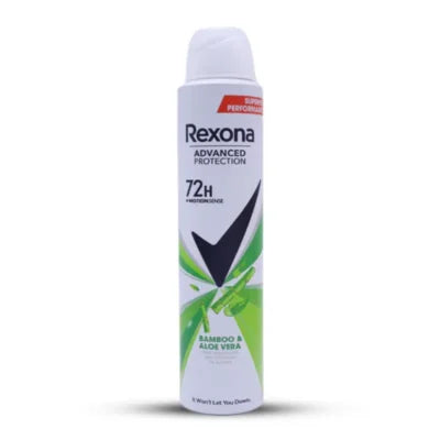 Rexona 72 Hour Bamboo & Aloe Vera Antiperspirant Deodorant Spray 200ml – MotionSense™ Long-Lasting Freshness - Khayest