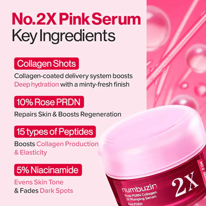 Numbuzin 2X Rose PDRN Collagen Plumping Serum 30ml