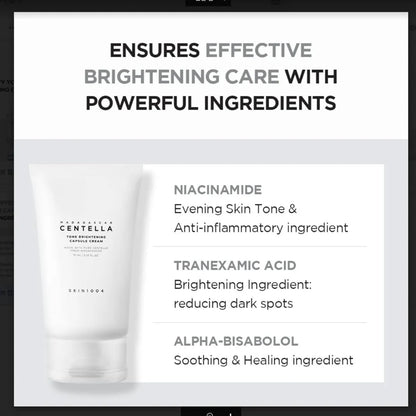 SKIN1004 Madagascar Centella Tone Brightening Capsule Cream 75ml - Khayest