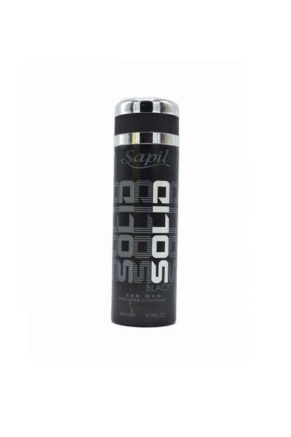 Sapil Solid Black Body Spray For Men 200ml - Khayest