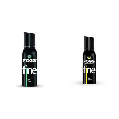 Two Fogg deodorant bottles on a white background