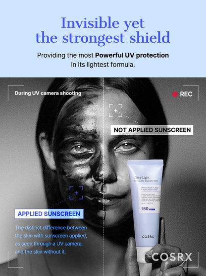 COSRX Ultra Light Invisible Face Sunscreen SPF50 PA++++ 50ml - Khayest
