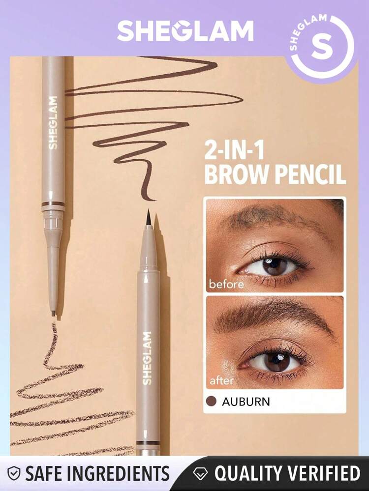 Sheglam Brows On Demand 2 in 1 Brown Eye Liner Pencil - Khayest