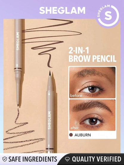 Sheglam Brows On Demand 2 in 1 Brown Eye Liner Pencil - Khayest