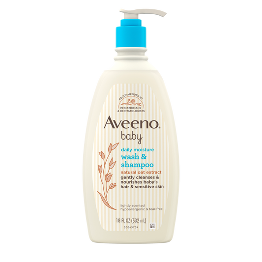 Aveeno Baby Daily Moisture Wash & Shampoo 532Ml - Khayest