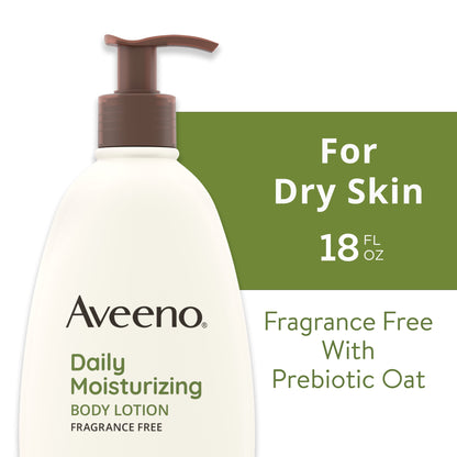Aveeno Daily Moisturizing Body Lotion and Facial Moisturizer for Face, Body and Dry Skin, 18 oz - Khayest