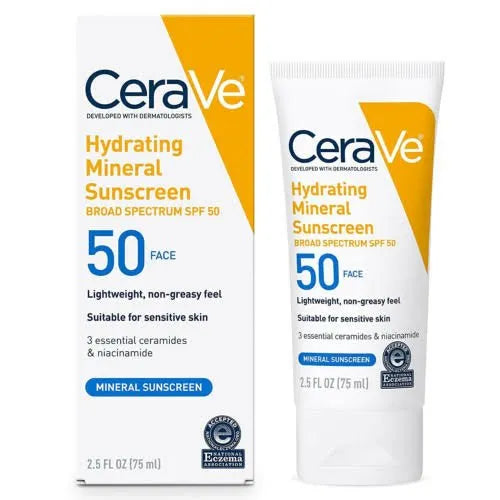 Cerave Hydrating Mineral Face Sunscreen SPF50 75ml - Khayest