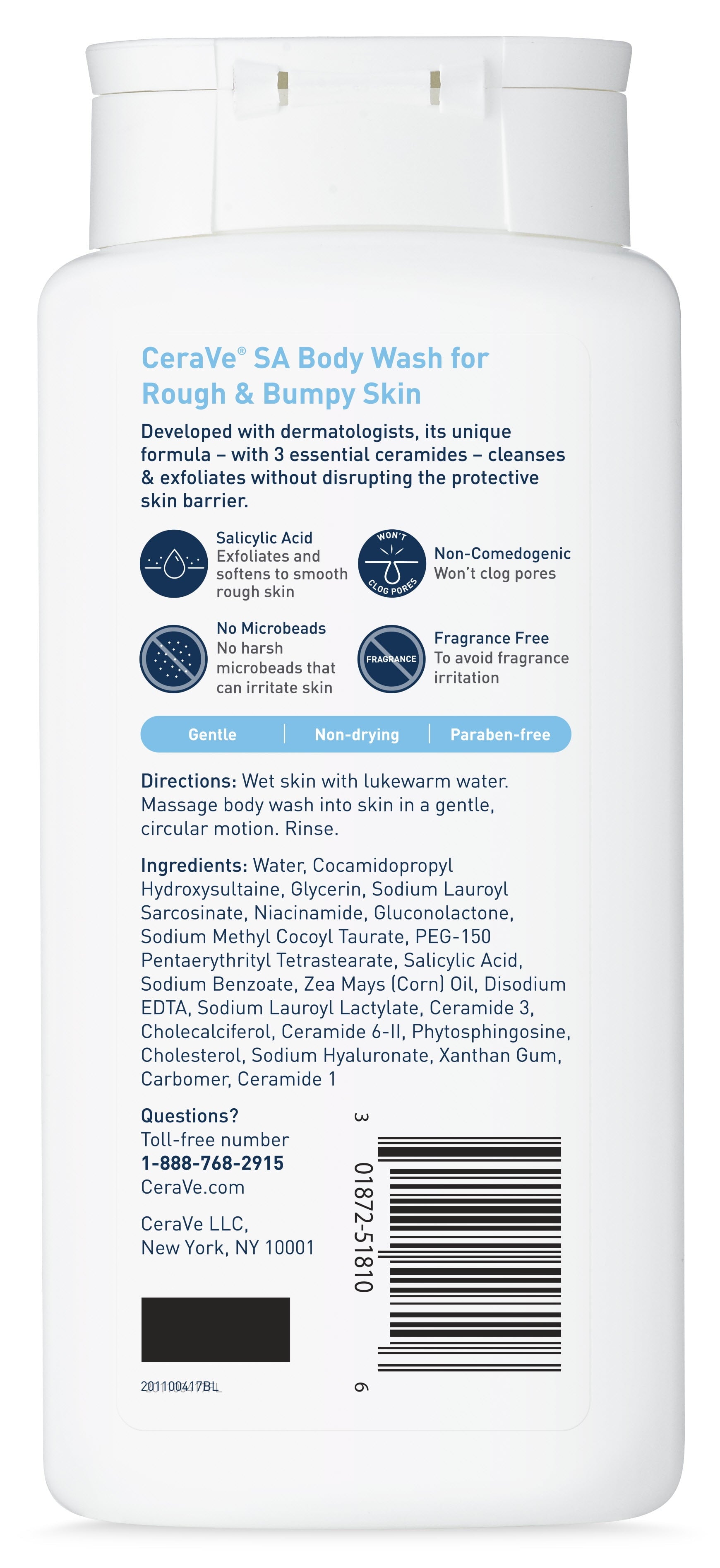 CeraVe SA Body Wash For Rough & Bumpy Skin 10 oz - Khayest