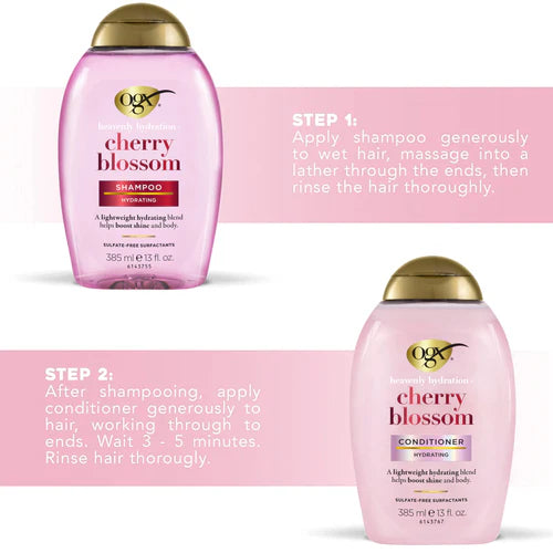 OGX Heavenly Hydration + Shine Cherry Blossom Hair Shampoo 385 - Khayest