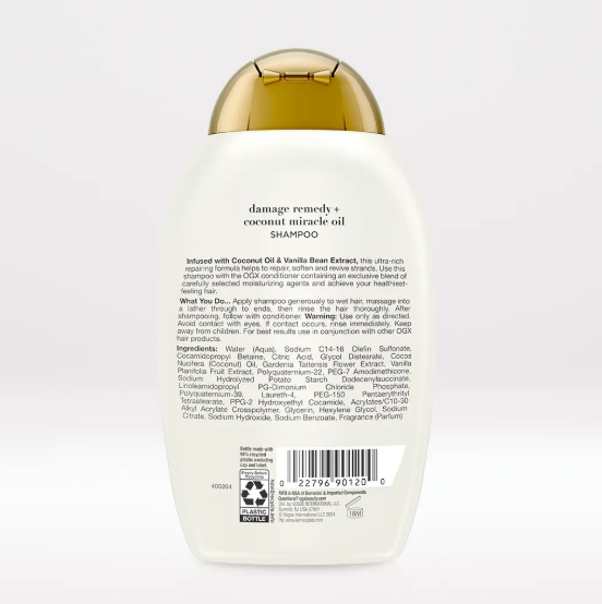 OGX Damage Remedy + Coconut Miracle Oil Extra Strength Hair Shampoo 385ml - Khayest