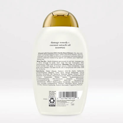 OGX Damage Remedy + Coconut Miracle Oil Extra Strength Hair Shampoo 385ml - Khayest