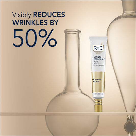 Roc Retinol Correxion Reduces Lines & Deep Wrinkles Night Cream, 1oz - Khayest