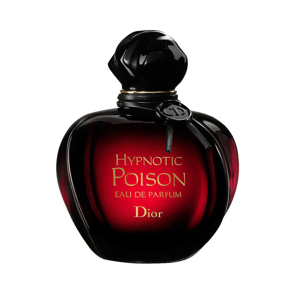 Authentic Dior Hypnotic Poison Eau de Parfum 100ml in iconic red apple-shaped bottle with black stopper and gold lettering.