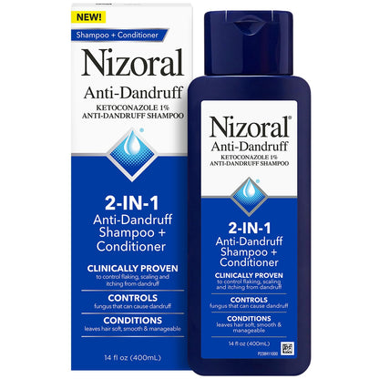 Nizoral 2 in 1 Anti-Dandruff Hair Shampoo+Conditioner 400Ml - Khayest