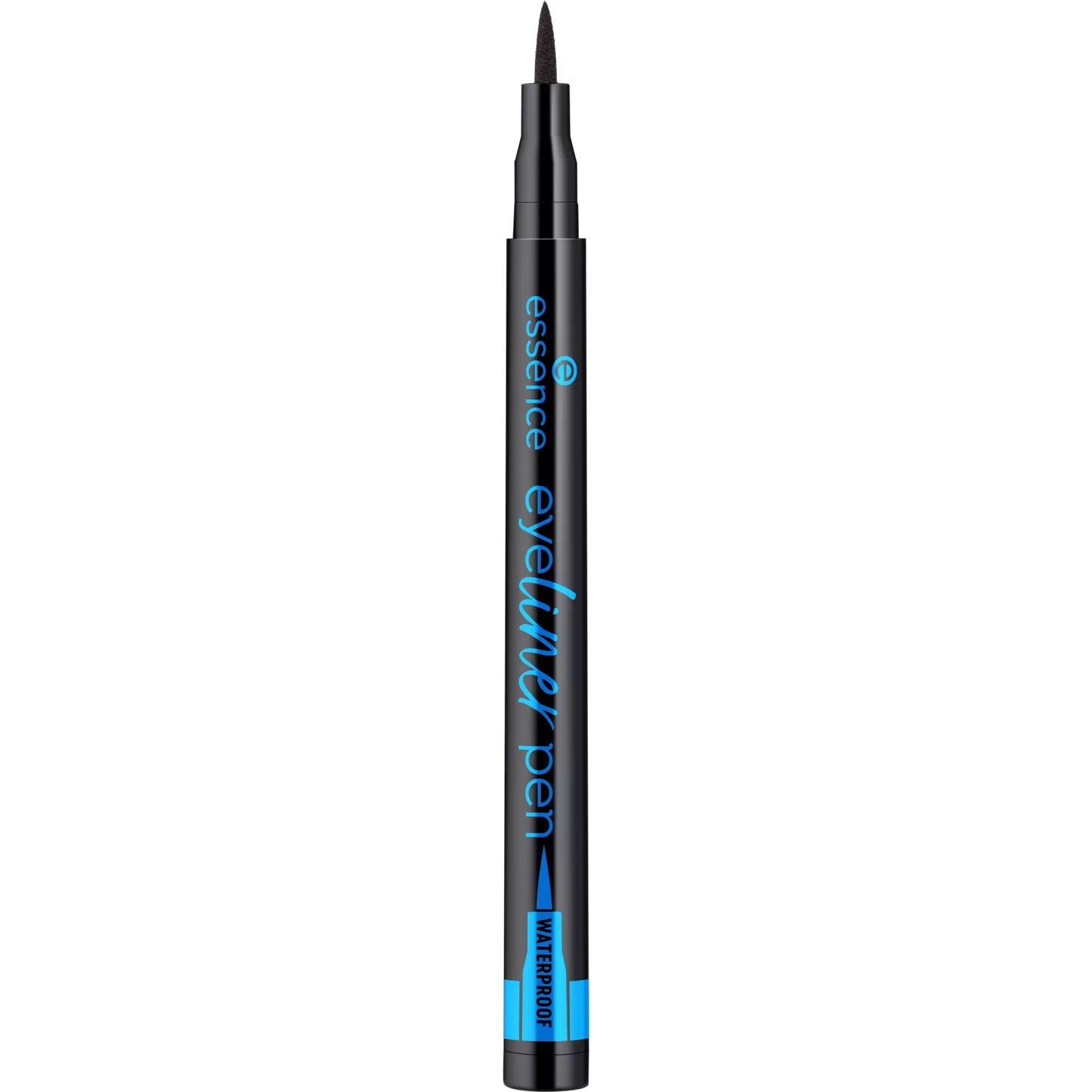 Black eyeliner pen with 'essence' branding on a white background