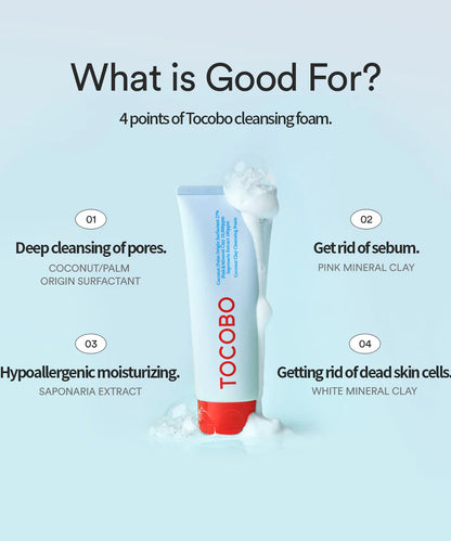 TOCOBO Coconut Clay Face Cleansing Foam Wash 150ml - Khayest