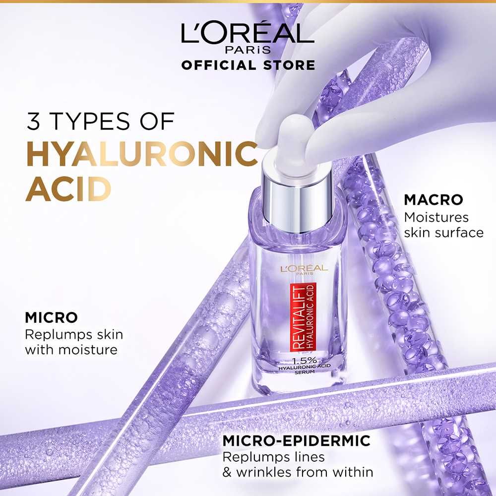 L'Oreal Paris Innovation Revitalift Hyaluronic Acid 1.5% Hyaluron Face Serum 30ml - Khayest