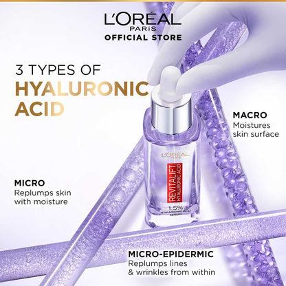 L'Oreal Paris Innovation Revitalift Hyaluronic Acid 1.5% Hyaluron Face Serum 30ml - Khayest