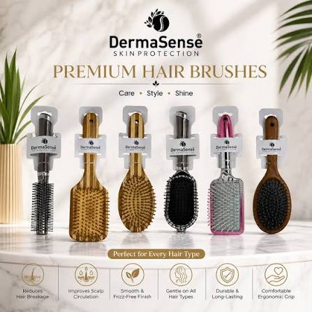 Dermasense Skin Protection Hair Brush – Gentle Detangling Brush