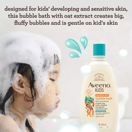 Aveeno Kids' Bubble Bath for Sensitive Skin 568ml - Khayest
