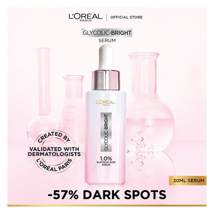 L'Oreal Paris Innovation Glycolic Bright Instant Glowing Face Serum 30ml - Khayest