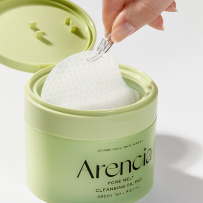 Arencia Pore Melt Cleansing Oil Pad with Green Tea + Rice Oil