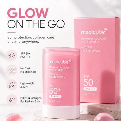 Medicube PDRN Pink Collagen Airy Sun Stick SPF50+ PA++++ 20g