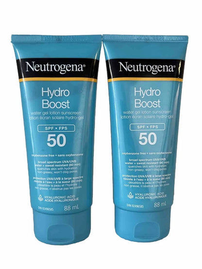 2 Neutrogena Hydro Boost Water Gel SPF 50 Sunscreen Lotion  88 Ml Each - Khayest