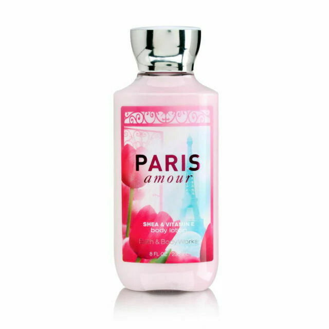 Bath and Body Works Paris Amour body lotion bottle on a white background