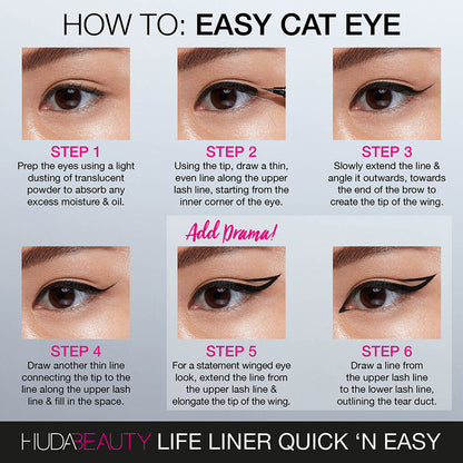 Huda Beauty Life Liner Quick N Easy Precision Liquid Eye Liner - Khayest