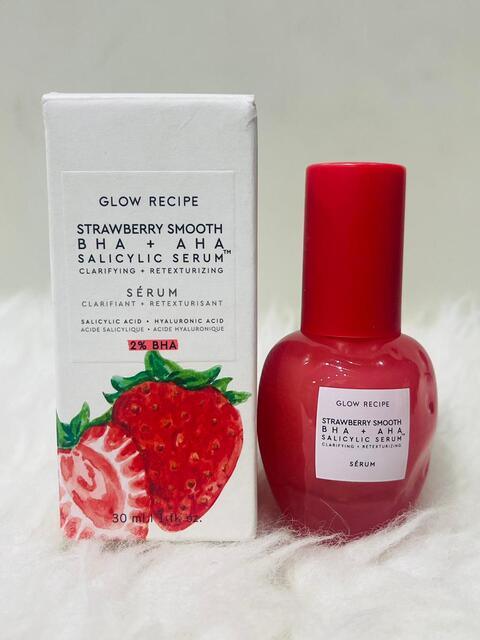 Strawberry smooth BHA+AHA salicylic acid serum by Glow recipe 30ml - Khayest