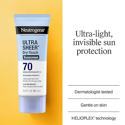 Neutrogena Ultra Sheer Dry Touch SPF 70 Suncreen 88Ml - Khayest
