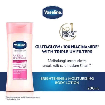 Vaseline Healthy Bright Uv Extra Brightening Gluta Glow Lotion 200Ml - Khayest
